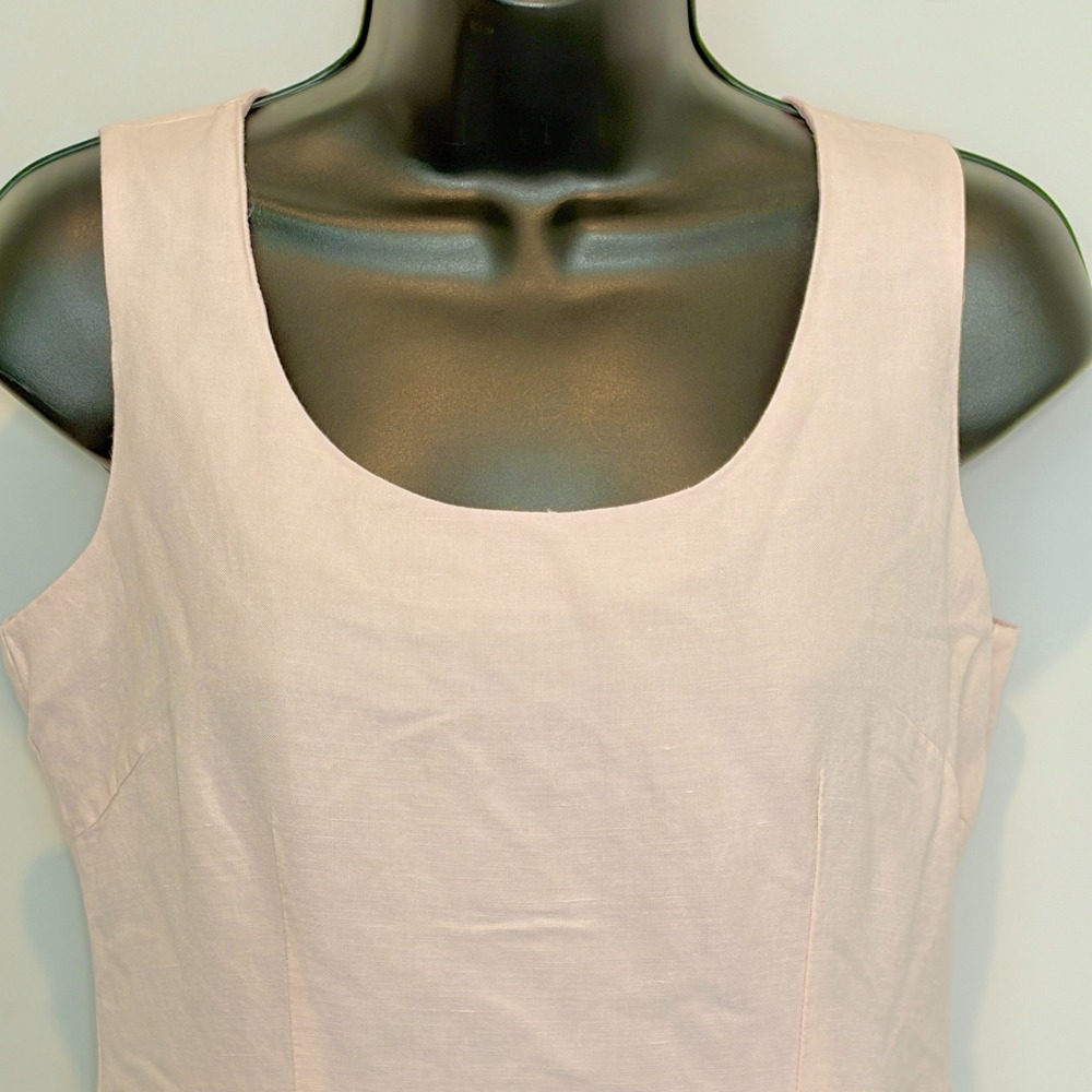 Jessica Howard Vintage Sleeveless Linen Blend Floral Hem Dress 6 Petite Pink - Picture 10 of 12
